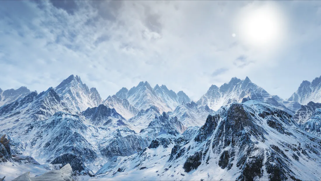 「免费下载｜雪山风光4K壁纸：纯净自然与壮丽群山」​