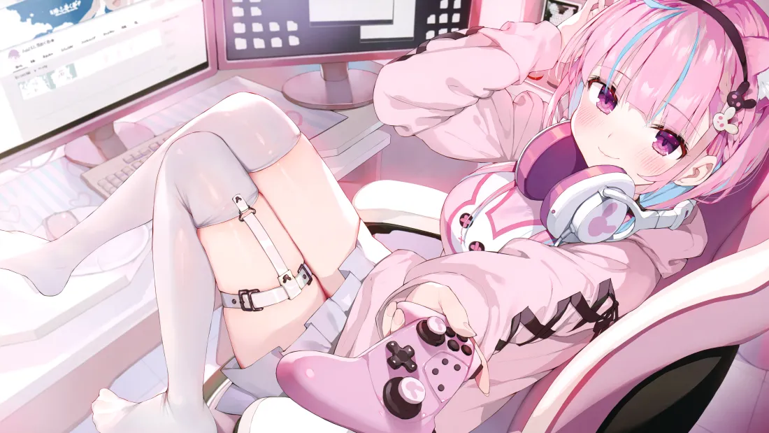 光感少女｜全息投影4K电竞空间壁纸
