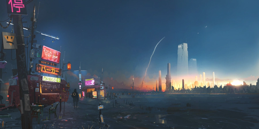 限免｜伊斯梅尔未来城市秘境［赛博霓虹4K特典］｜星轨图库